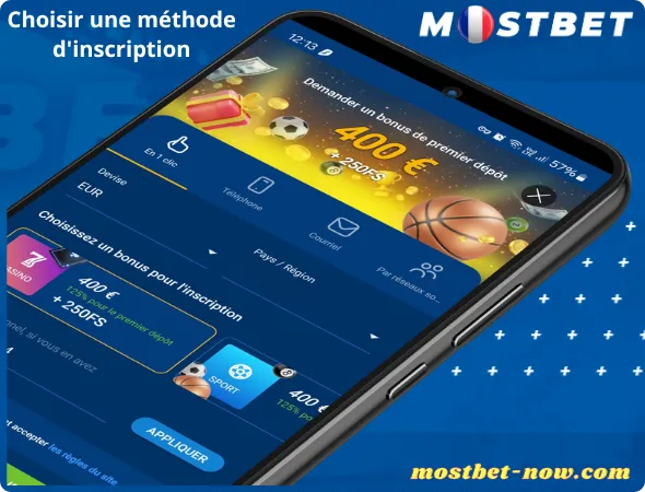 Inscription sur l'application